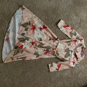 Zara Hawaiian floral button up dress xs